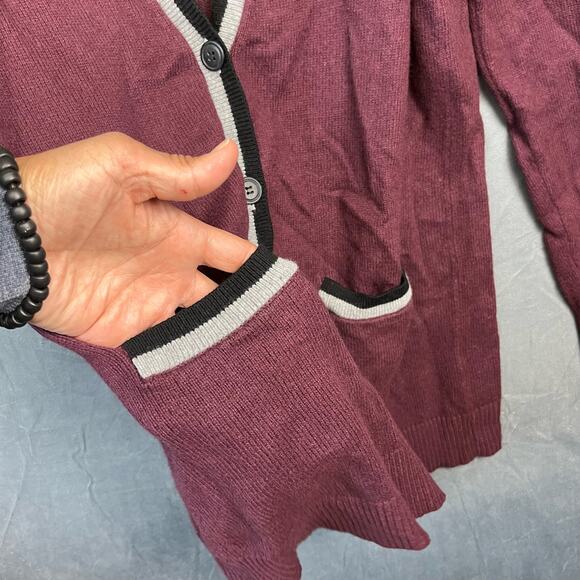 1901 Merino Wool Blend Sweater Cardigan 5 Button School Nerd Professor S-08 - Picture 4 of 7